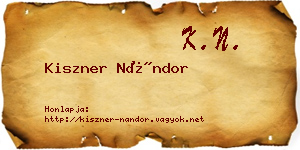 Kiszner Nándor névjegykártya
